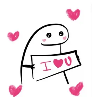 ❤️ I ❤️ U Liebe, Herz, Valentinstag, süß, Strichmännchen telegram sticker