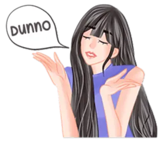 😕 Dunno pregunta, chica, insegura, pose telegram sticker