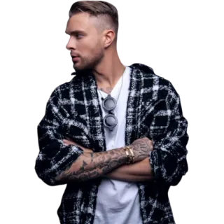 😁 uomo, ritratto, flanella, occhiali da sole, casual, elegante telegram sticker