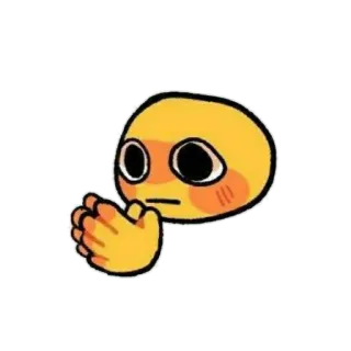 😕 Emoji, Nervoso, Supplicante, Meme, Giallo, Kawaii, Adesivo telegram sticker