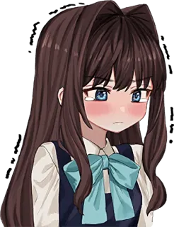 🥺 anime, meisje, verdrietig, huilen, schooluniform, strik, schattig telegram sticker