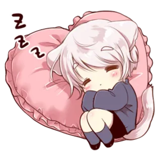 😴 zzz schläfrig, Katze, süß, Kissen, Anime, Kätzchen telegram sticker