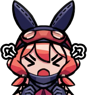 😤 angry, frustrated, anime, manga, bunny, headset, upset, pouting whatsapp sticker