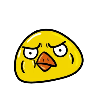 😡 eend, boos, geel, vogel, cartoon telegram sticker