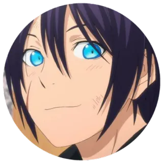 😄 Yato Noragami 动漫, 男性, 蓝眼睛, 黑发, 神 whatsapp sticker