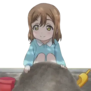 👶 anime, child, cute, cartoon, girl, sand, playing telegram sticker