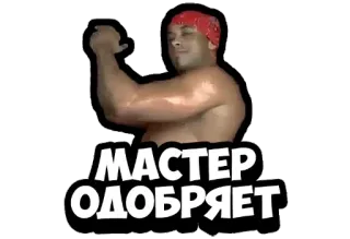 👌 МАСТЕР ОДОБРЯЕТ homme, bodybuilder, approbation, maître, pouce levé telegram sticker