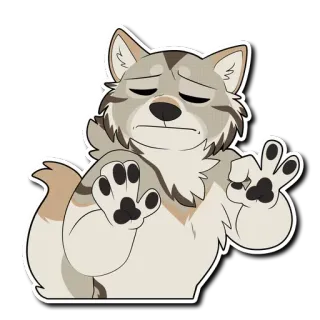 👌 lupo, animale, ok, cartone animato, furry telegram sticker