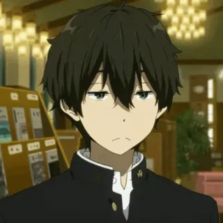 ☁ Houtarou Oreki Hyouka Anime, Personaje, Hyouka, Houtarou Oreki, Uniforme escolar whatsapp sticker