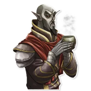 ☕ elf, fantasi, penyihir, tukang sihir, dnd telegram sticker