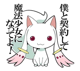 😶 魔法少女になってよ！ 애니메이션, 고양이, 귀여운, 카와이, 마법소녀 telegram sticker