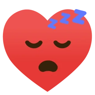 🌟 heart, sleeping, sleepy, emoji, zz, red, tired telegram sticker