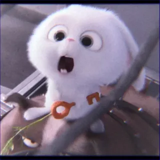 😯 Snowball The Secret Life of Pets bunny, rabbit, cute, animal, cartoon, pet whatsapp sticker