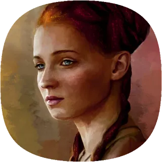 😌 Sansa Stark Game of Thrones Sansa Stark, Game of Thrones, potret, rambut merah, mata biru telegram sticker