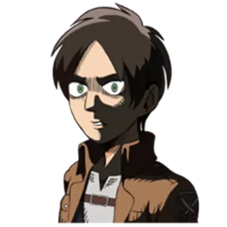 😨 Eren Yeager Attack on Titan Anime, L'Attaque des Titans, Eren Jäger, Personnage, Sticker telegram sticker
