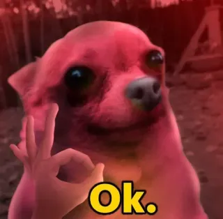 🙂 Ok. dog, ok, hand gesture, meme, chihuahua telegram sticker