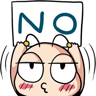 🐌 NO kartun, karakter, tidak, penolakan, ketidaksetujuan whatsapp sticker