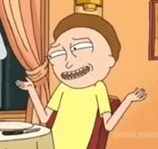 🧿 Morty Smith Rick and Morty Morty, Rick and Morty, kartun, angkat bahu, ekspresi, animasi telegram sticker