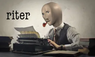 📩 riter Mème, Stonks, Écrivain, Dactylographie, Humour, Bureau whatsapp sticker