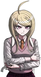 😠 Kaede Akamatsu Danganronpa V3: Killing Harmony Anime, Manga, Postać, Mundur szkolny whatsapp sticker