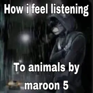 🤔 furry How i feel listening To animals by maroon 5 telegram sticker