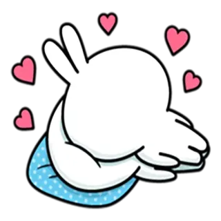 ❤️ conejo, lindo, amor, corazones, dibujos animados, animal telegram sticker