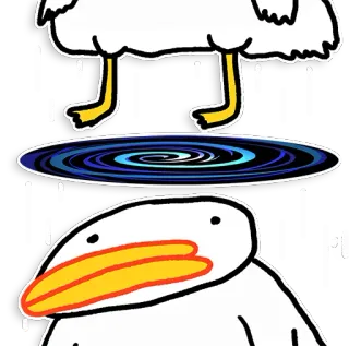 ⏱ bird, pelican, cartoon, illustration, animal, funny telegram sticker