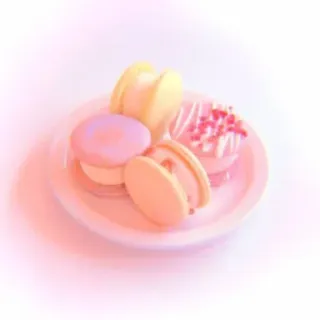🍥 macarons, dessert, sweets, food, pastries, plate telegram sticker
