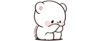 ✨ carino, orso, kawaii, animale, cartone animato, bianco, chibi whatsapp sticker