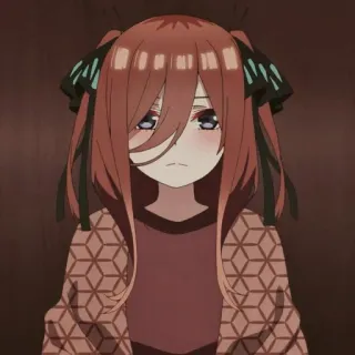 🔪 Miku Nakano The Quintessential Quintuplets Аниме, Девушка, Мику Накано, Пять невест, Милая, Мультфильм telegram sticker
