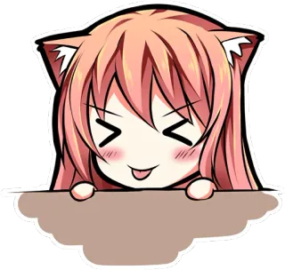 😝 Anime, Gato, Lindo, Kawaii, Manga, Pegatina whatsapp sticker