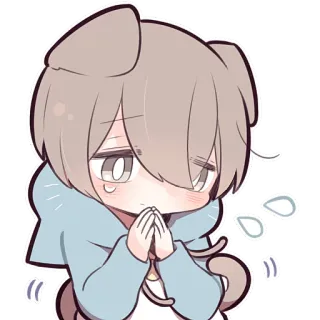 😥 可愛い, 悲しい, アニメ, 漫画, お願い, 懇願 telegram sticker