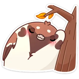 ☺️ pássaro, animal, fofo, sonolento, kawaii, preguiçoso, descansando telegram sticker