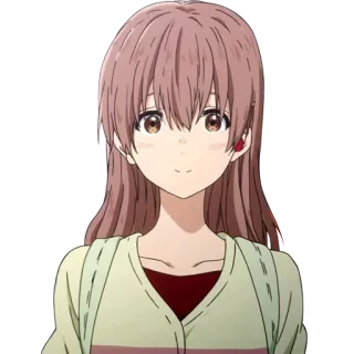 ☺️ Shouko Nishimiya A Silent Voice anime, girl, shy, deaf, character, Shouko Nishimiya telegram sticker