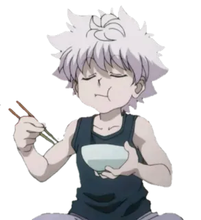 😋 Killua Zoldyck Hunter x Hunter キルア, hunter x hunter, アニメ, 食事, 漫画 telegram sticker