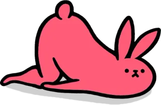 😒 Hase, Rosa, Tier, Cartoon, Süß, Häschen whatsapp sticker