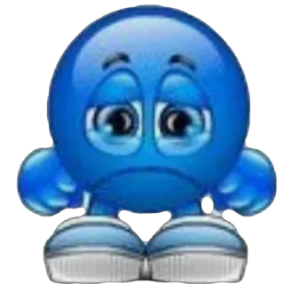 🫥 sad, blue, emoji, cartoon, melancholy, feeling, sadness telegram sticker