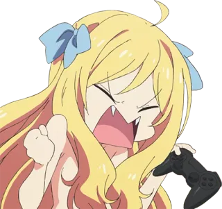 😠 Anime, Dibujos animados, Personaje, Chica, Gaming, Mando whatsapp sticker