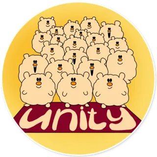 👥 Unity kreskówka, jedność, grupa, przyjaciele telegram sticker