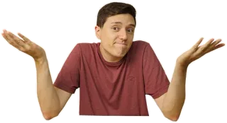🥴 pessoa, homem, dando de ombros, incerto, gesto whatsapp sticker