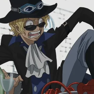 😨 Sabo One Piece Аниме, Ван Пис, Сабо, Персонаж, Шляпа, Мультфильм telegram sticker