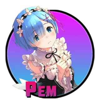 ❤️ Rem Re:Zero PEM anime, rem, re:zero, süß, maid, waifu whatsapp sticker