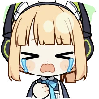 ๐ญ anime, crying, emotional, sad, maid, cartoon, girl telegram sticker