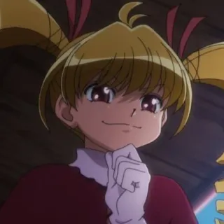 🤔 Anime, Mädchen, lächelnd, blond, süß telegram sticker