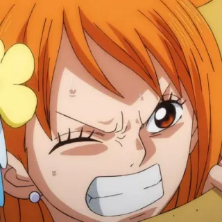😠 Nami One Piece 动漫, 橙色头发, 角色, 海贼王, 娜美 telegram sticker