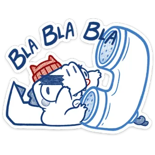 ☎️ BLA BLA BLA cartoon, talking, phone, fish, hat, bla telegram sticker