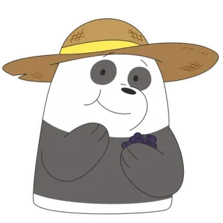 👒 Panda We Bare Bears panda, beruang, petani, topi, anggur, kartun, We Bare Bears, binatang telegram sticker