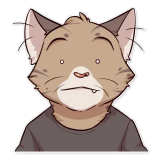 😶 chat, dessin animé, animal, autocollant, portrait, félin telegram sticker