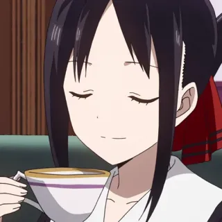 ❤️ Kaguya Shinomiya Kaguya-sama: Love Is War Аниме, Кагуя-сама, Кагуя Шиномия, Чай, Милый, Девушка, Персонаж telegram sticker