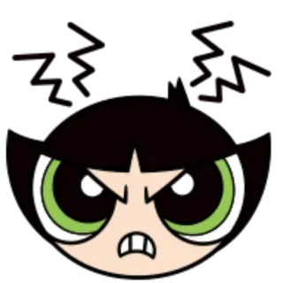 😡 Buttercup The Powerpuff Girls Мультфильм, Злой, Суперкрошки, Лютик, Анимированный, Персонаж telegram sticker